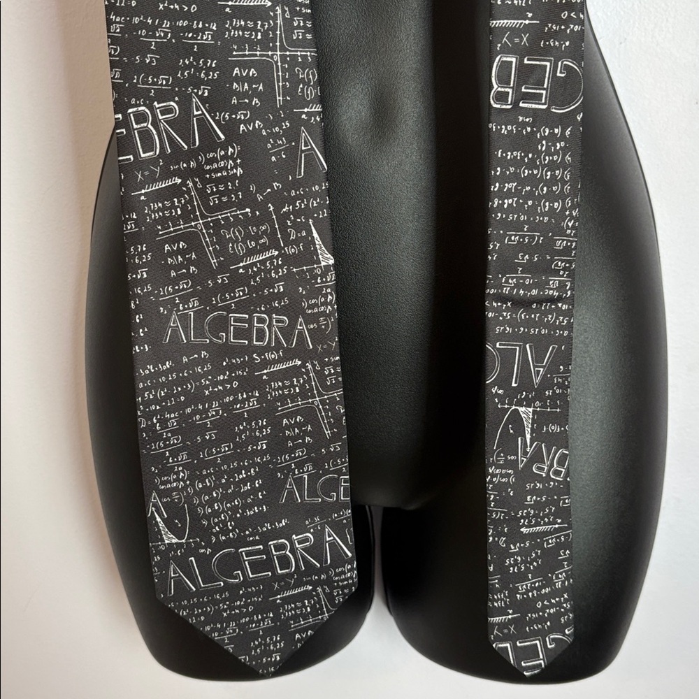 Three Rooker Algebra Allover Mathematics Black White Polyester Necktie Tie